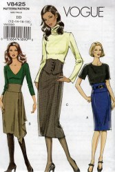 8425 EZ VOGUE HIGH WAIST BUTTONS OR NOT SKIRT LENGTHS PATTERN 4-10, 12-18